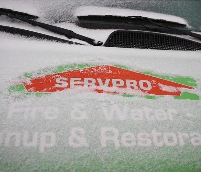 SERVPRO van with snow on it