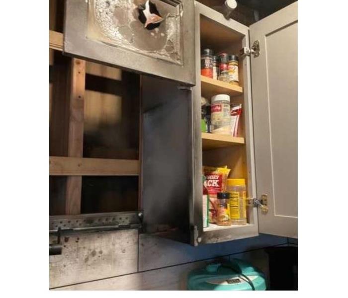fire damage in home kitchen 
