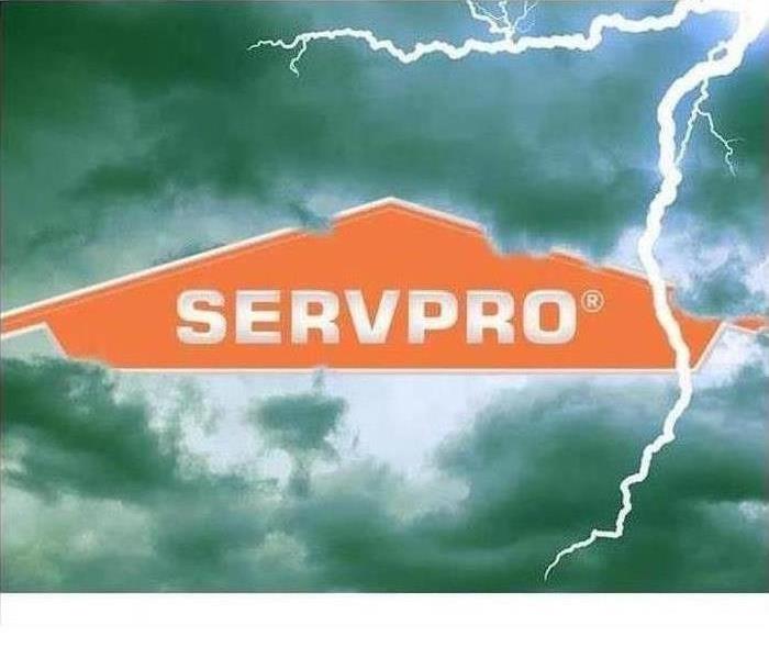 SERVPRO logo with lightening behind it