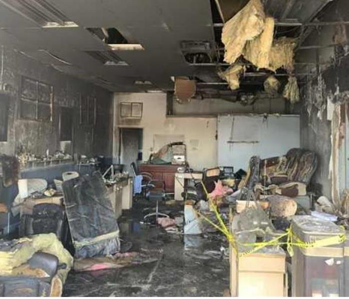 Fire damaged contents inside a local nail salon business 